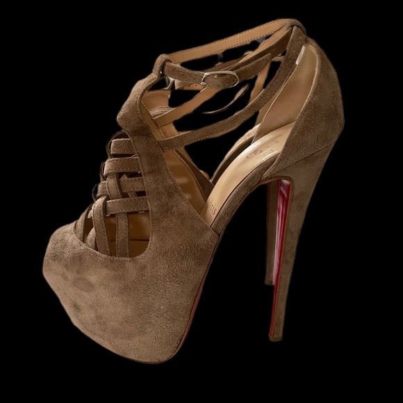 Christian Louboutin CARLOTA 160 Grege 37 Worn Once - Picture 5 of 12